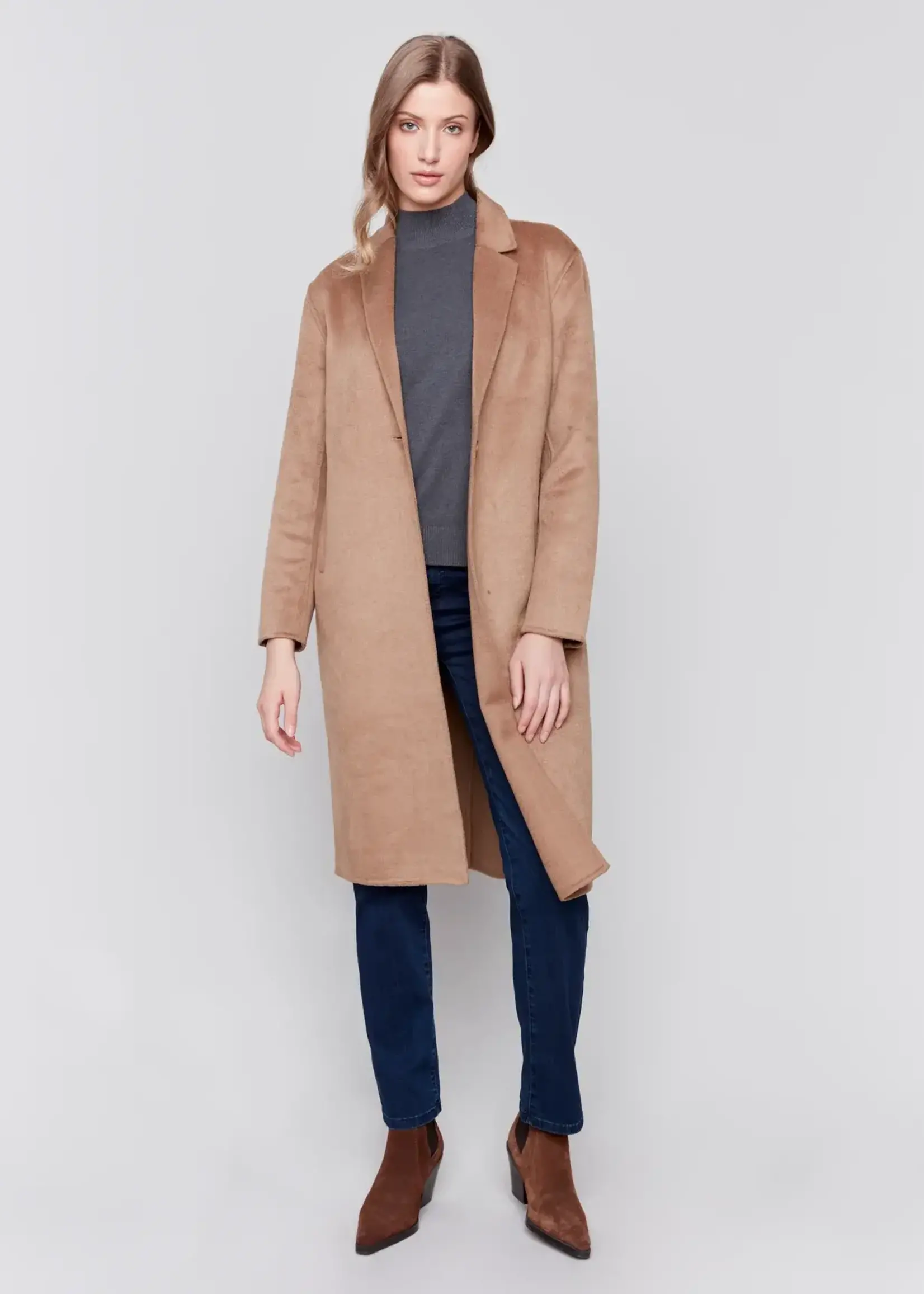 Charlie B Charlie B Double Face Long Coat C6349