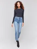 Charlie B Charlie Asymmetrical Hem Bootcut Leg Pant C5429S