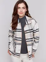 Charlie B Charlie B Plaid Reversible Short Jacket C6185X