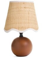 ADV - Imports Ceramic Table Lamp  w/Curvy Shade - Antique Rust