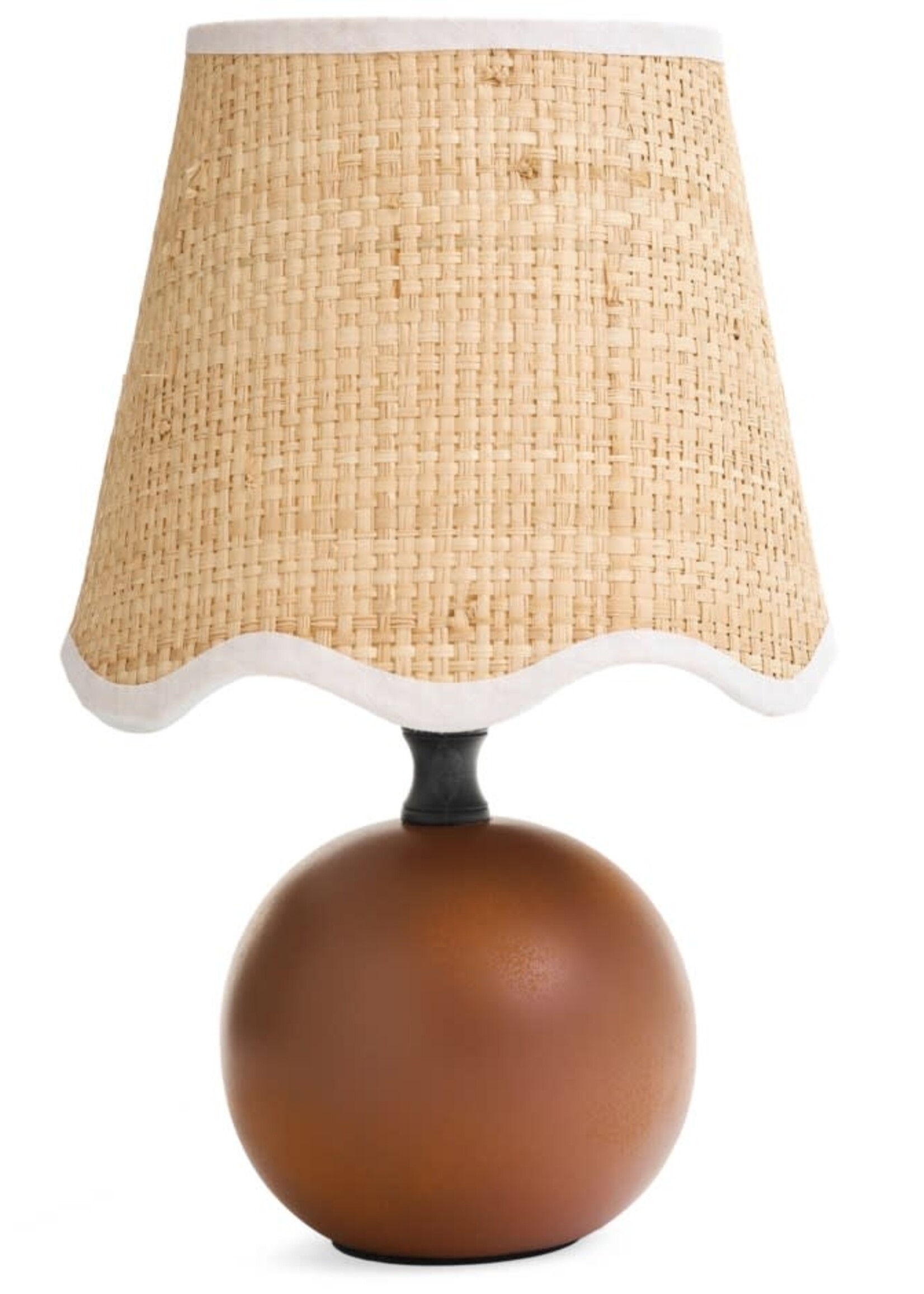 ADV - Imports Ceramic Table Lamp  w/Curvy Shade - Antique Rust