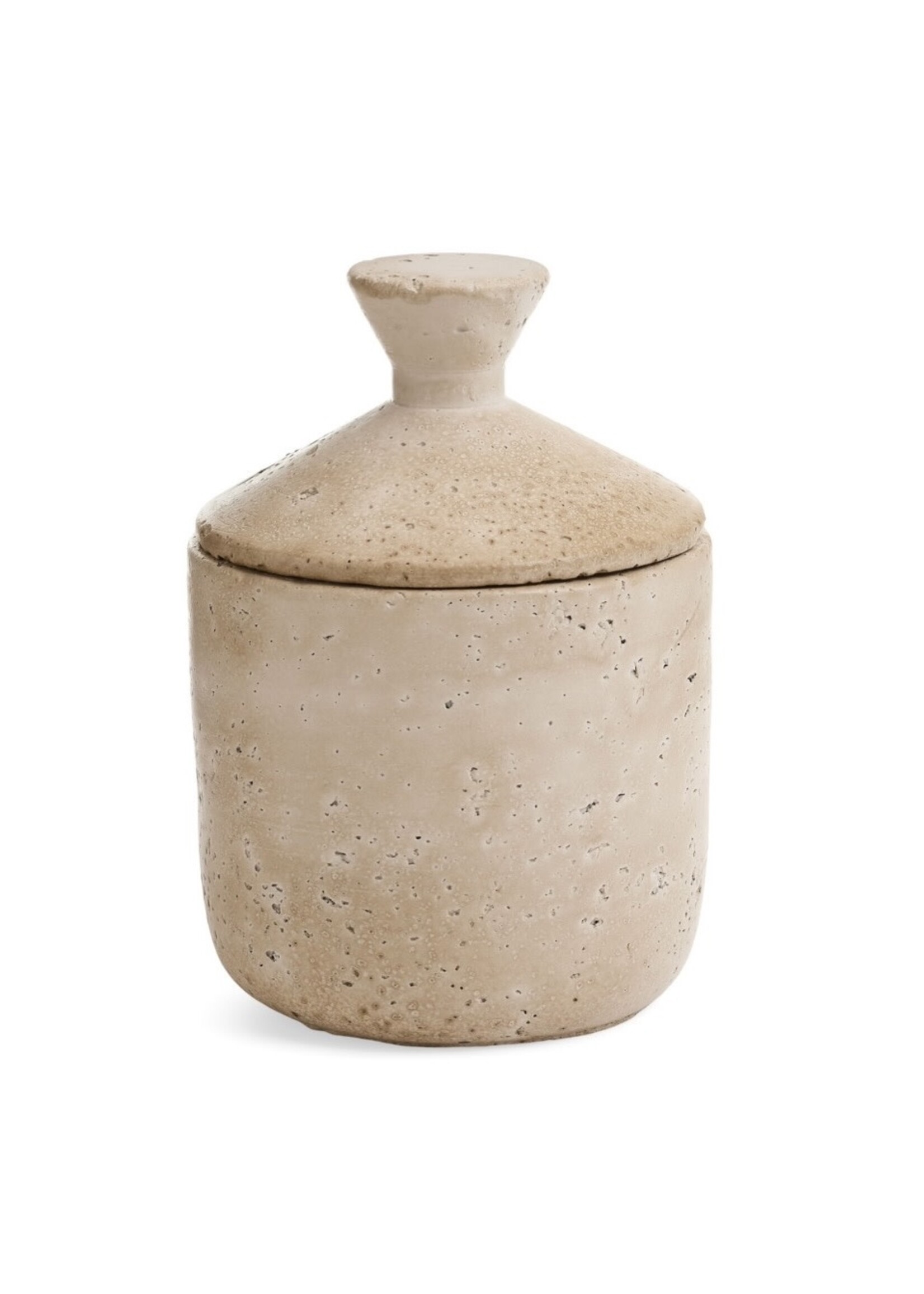 ADV - Imports Cement Travertine Canister