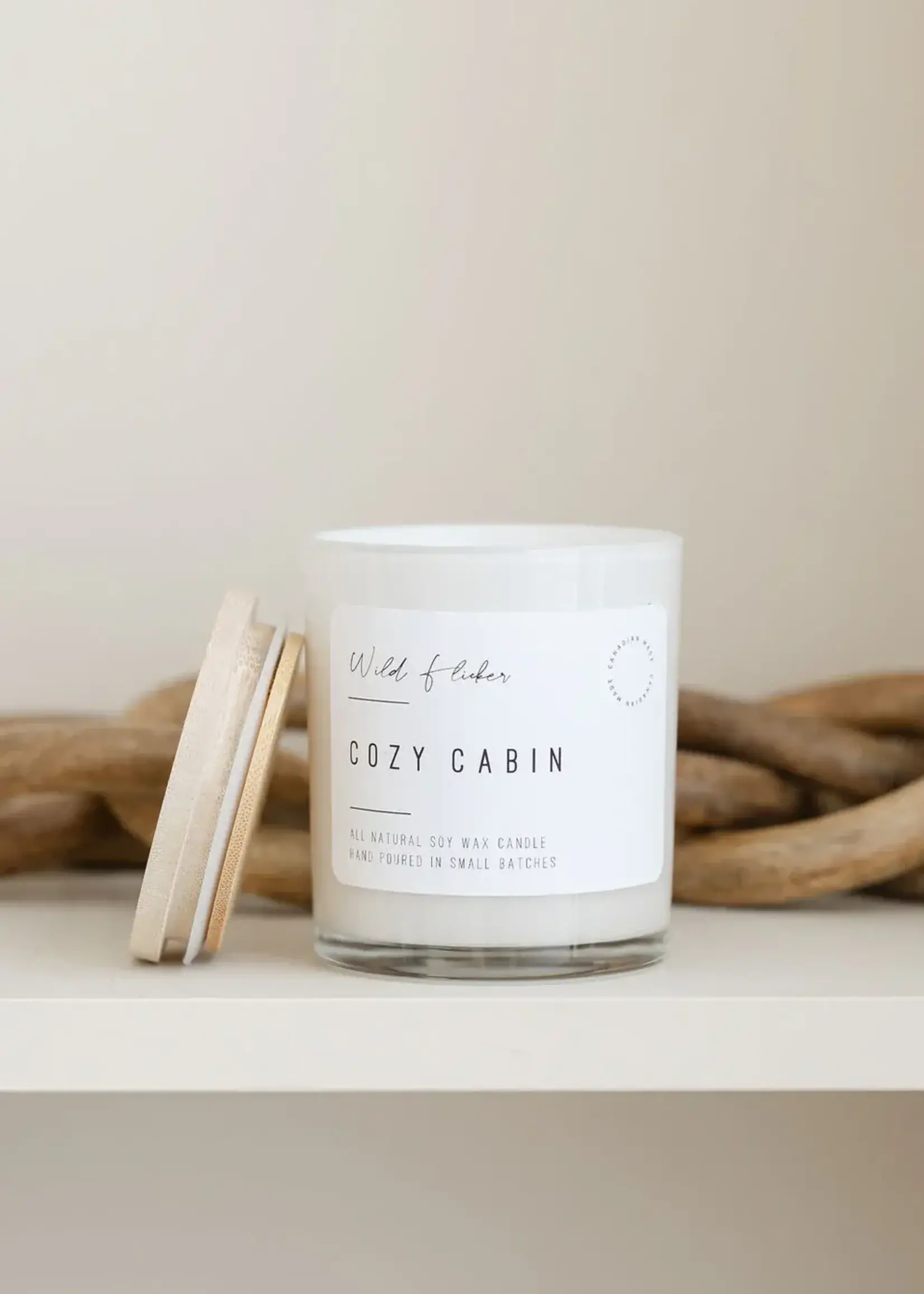Wild Flicker Cozy Cabin Wood Wick Candle