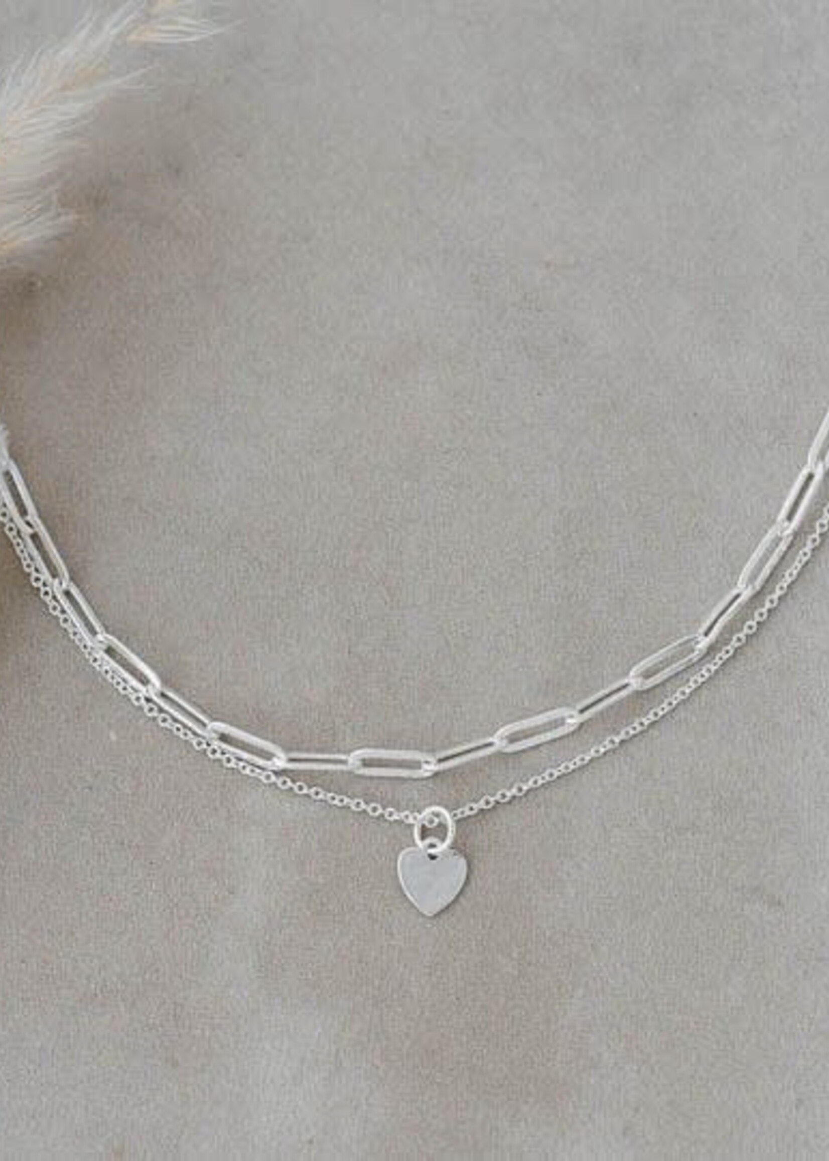 Glee Jewlery Paper Clip Heart Necklace