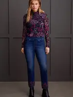 Tribal Tribal Audrey Pull On Emb. Straight Ankle Pant
