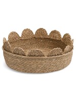 Grass Basket With Scallop Rim