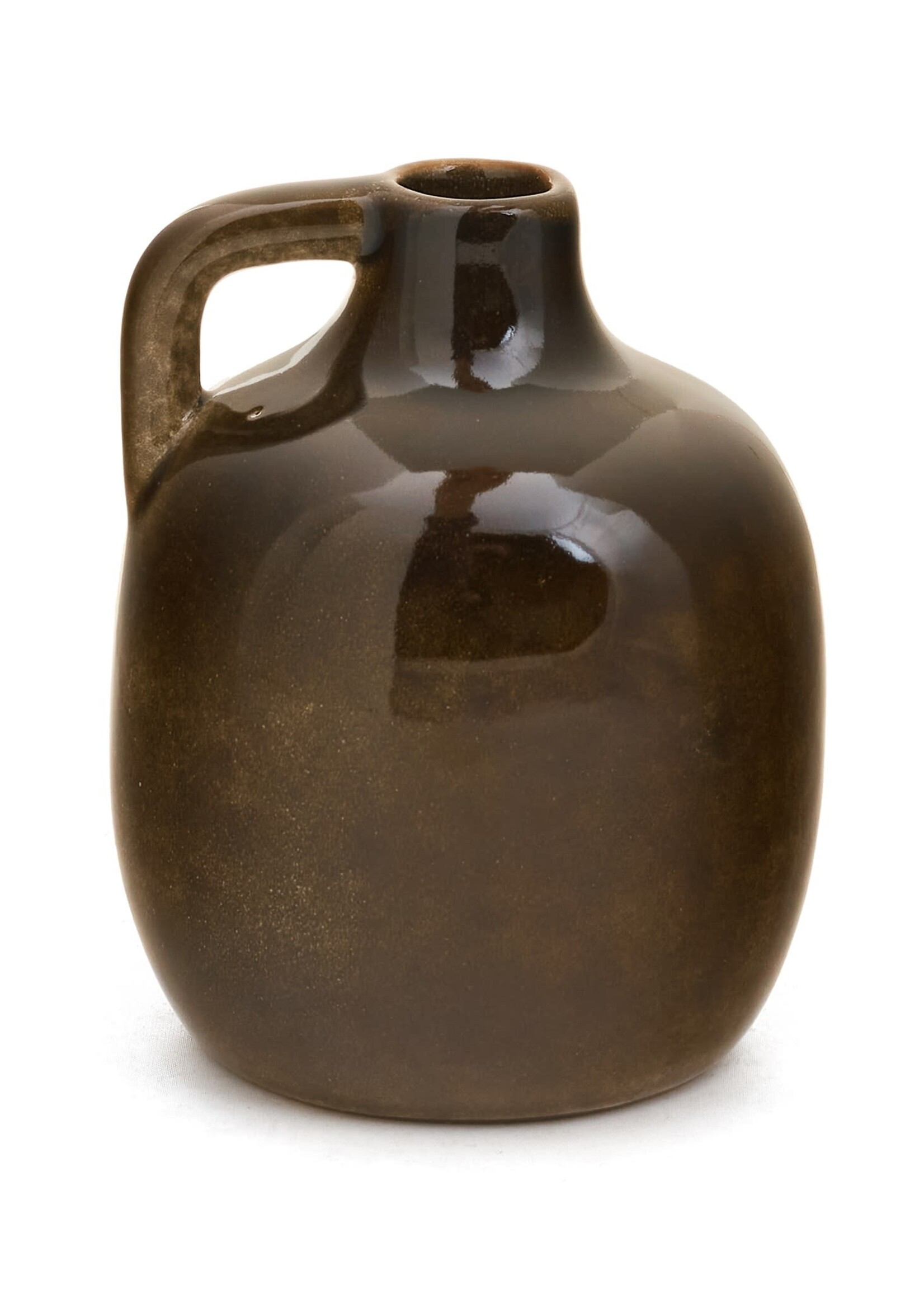 Ceramic Bud Vase Dark Brown