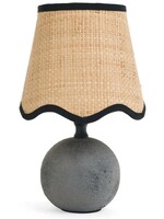 ADV - Imports Ceramic Table Lamp With Curvy Shade Grey