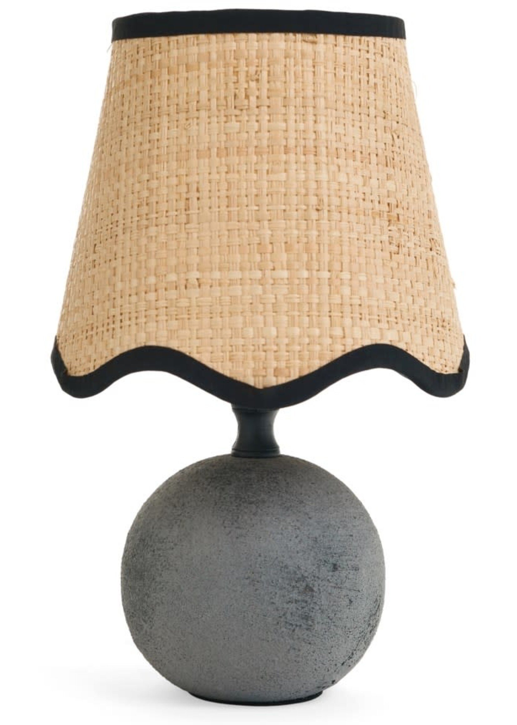 ADV - Imports Ceramic Table Lamp With Curvy Shade Grey