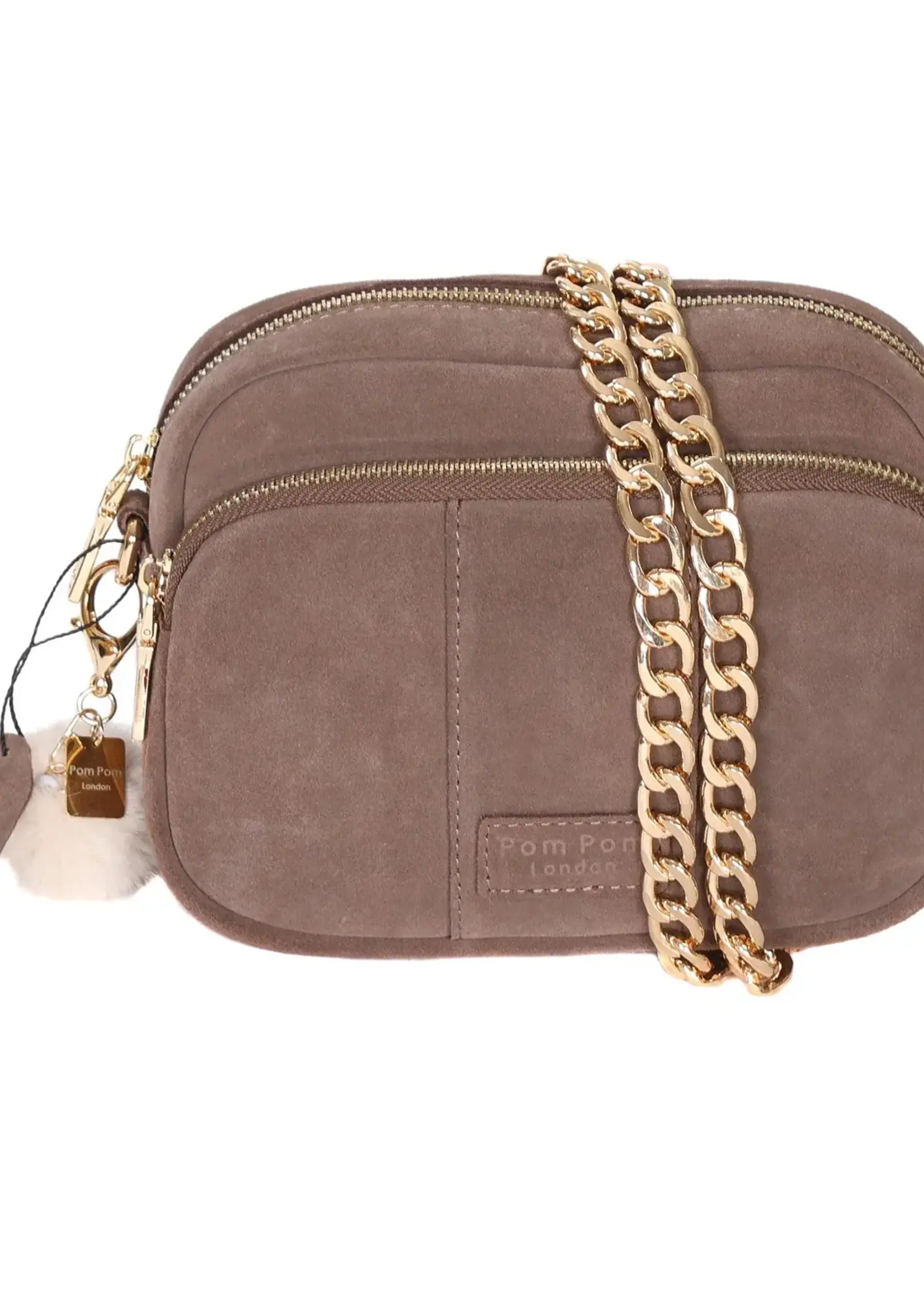 Pom Pom London Pom Pom Mayfair Suede Bag & Accessories - Mocha