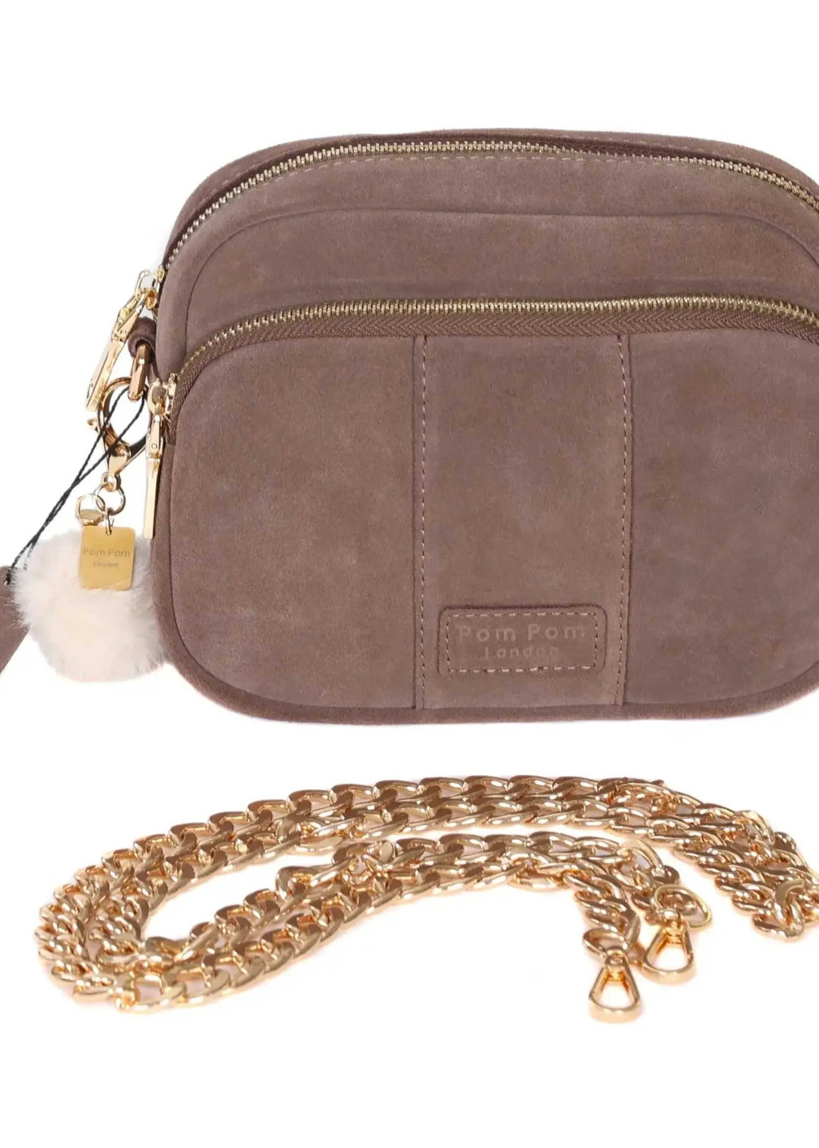 Pom Pom London Pom Pom Mayfair Suede Bag & Accessories - Mocha