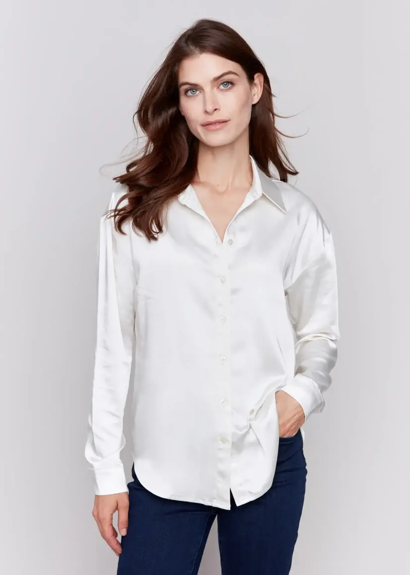 Charlie B Charlie B Long Sleeve Button Up Shirt w/ Sleeve Tab C4489
