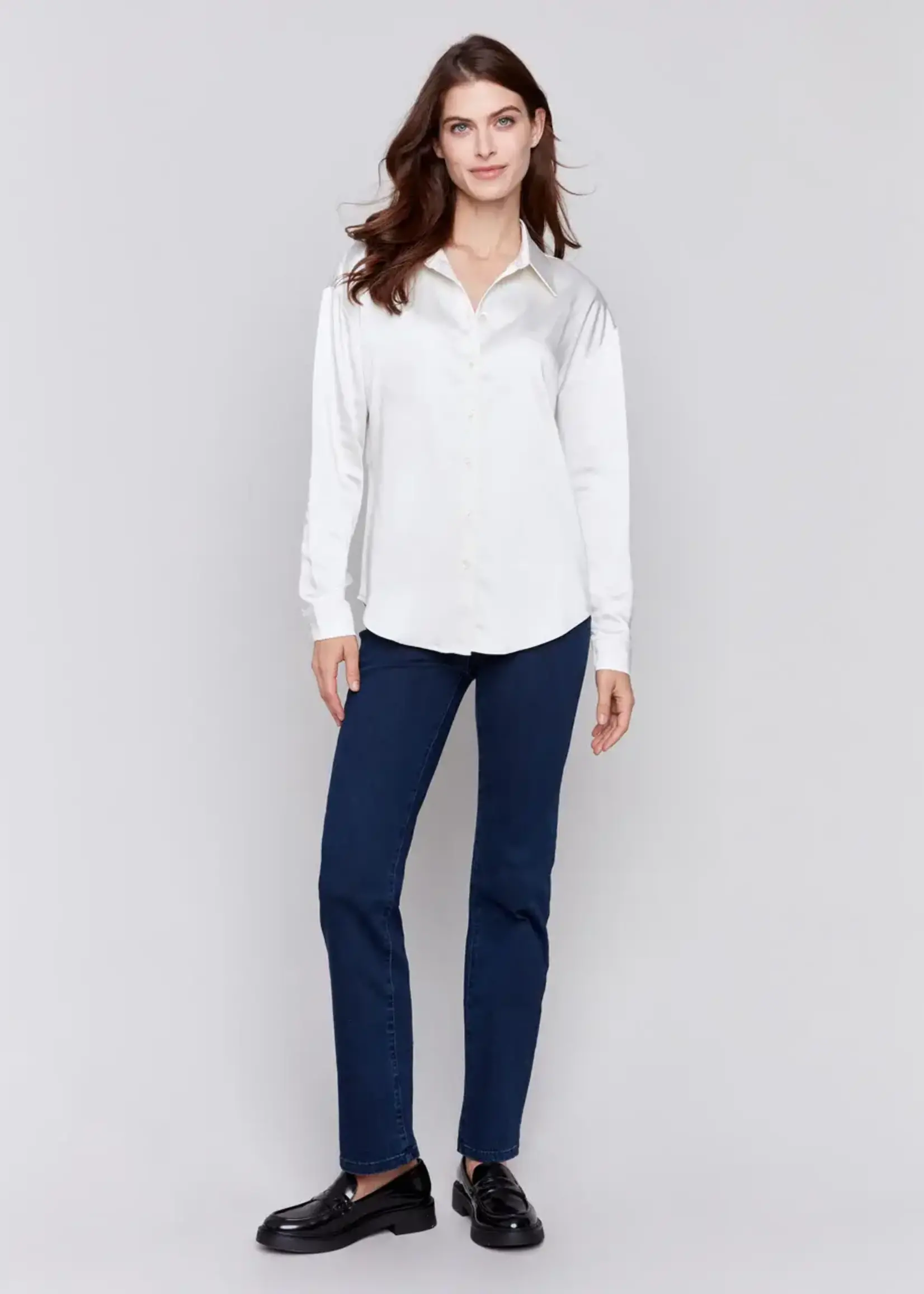 Charlie B Charlie B Long Sleeve Button Up Shirt w/ Sleeve Tab C4489