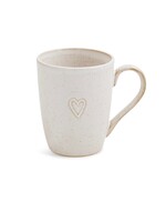 ADV - Imports Porcelain Mug Emb Heart - White