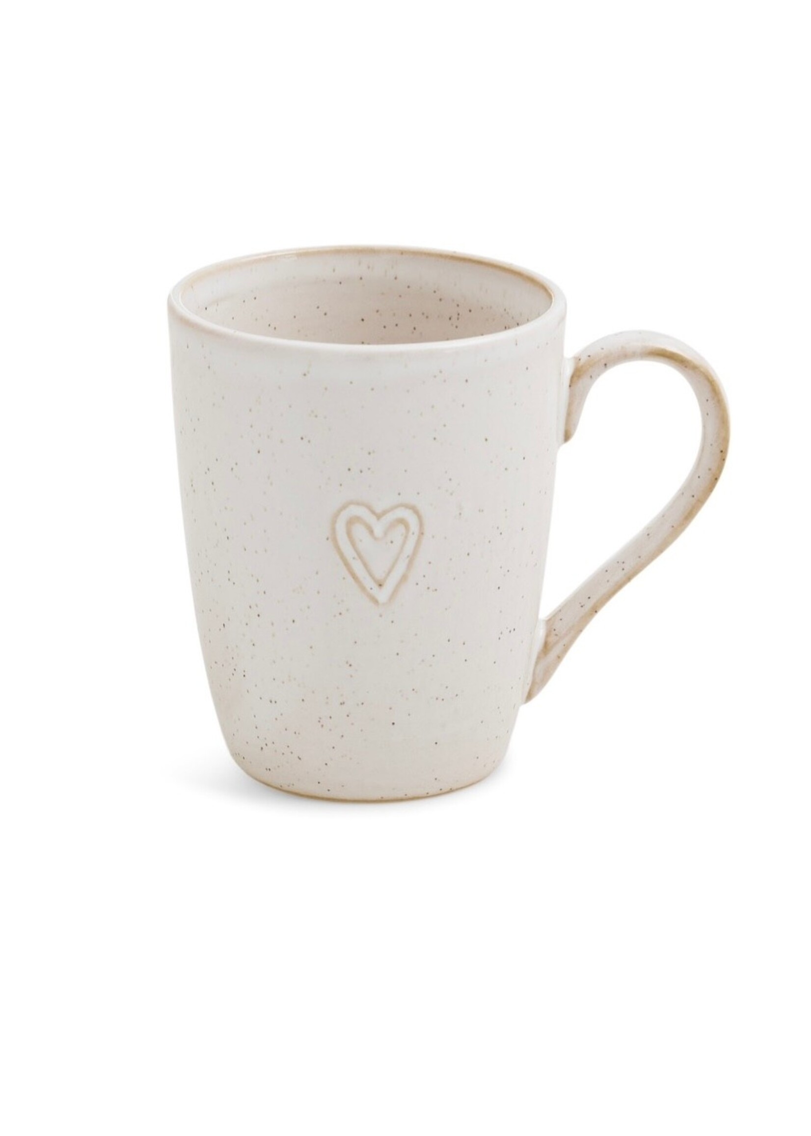 ADV - Imports Porcelain Mug Emb Heart - White