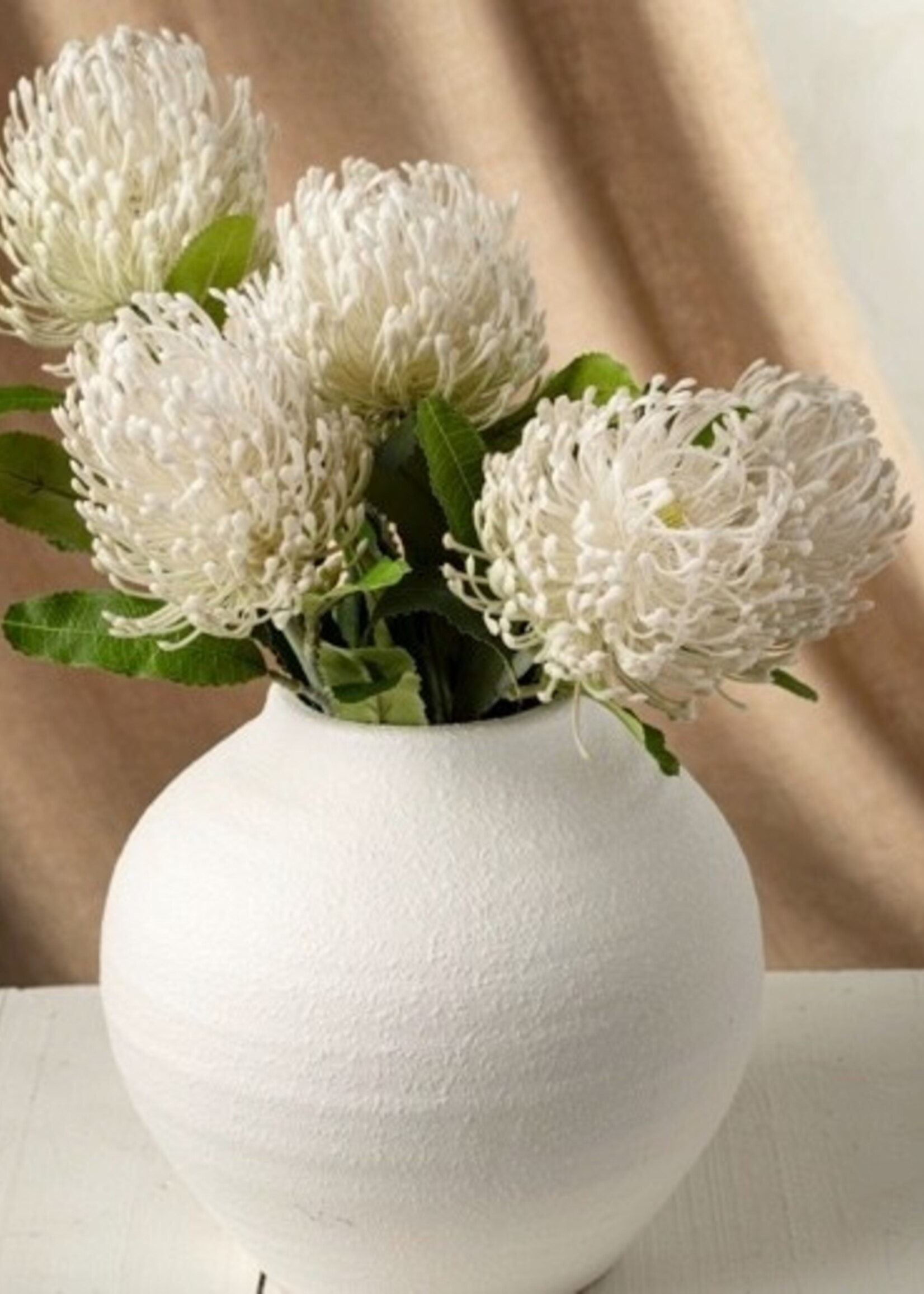 Indaba Pin Cushion Floral Stem - White