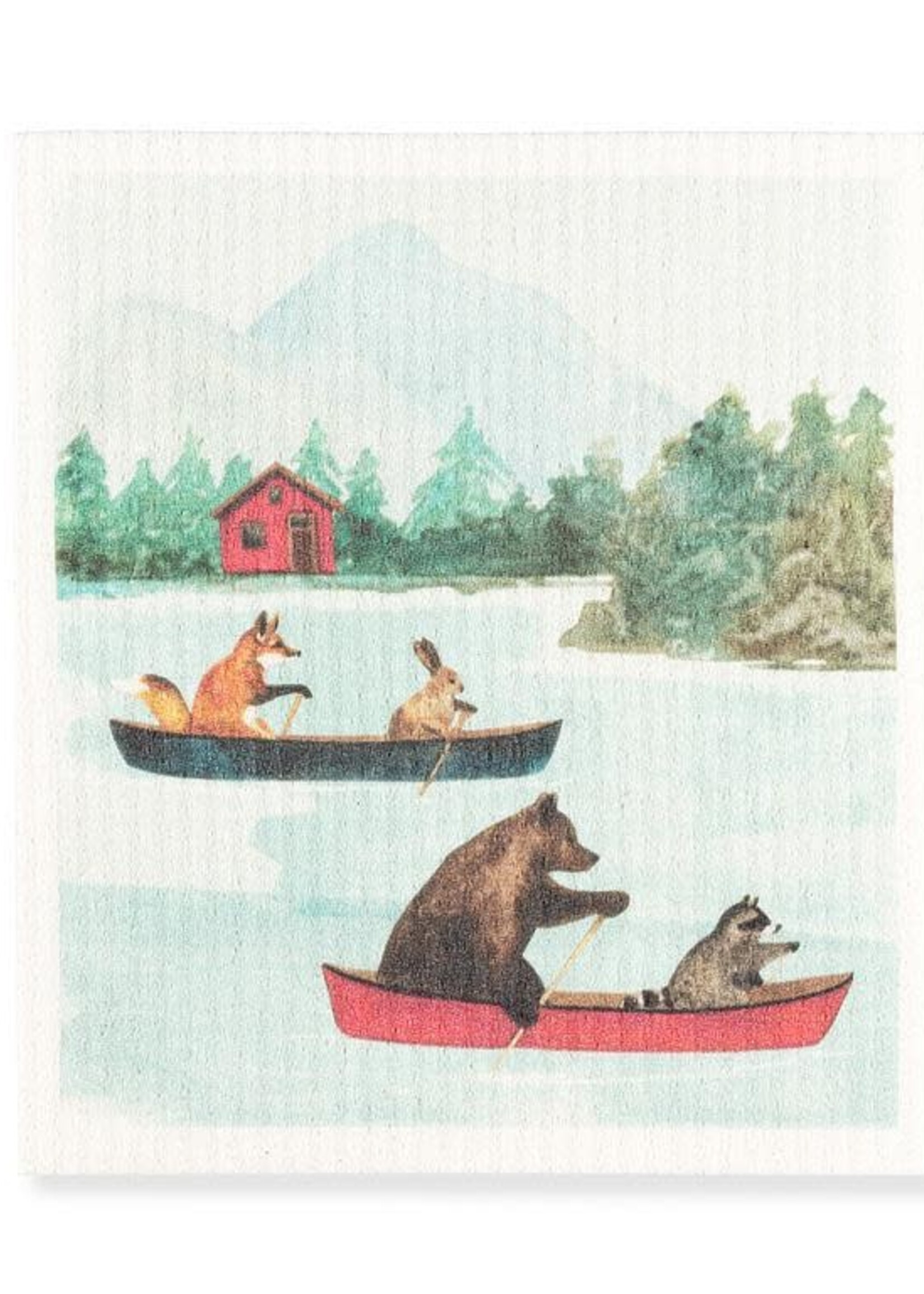 Abbott Swedish Dishcloth Single - Animals In Canoe