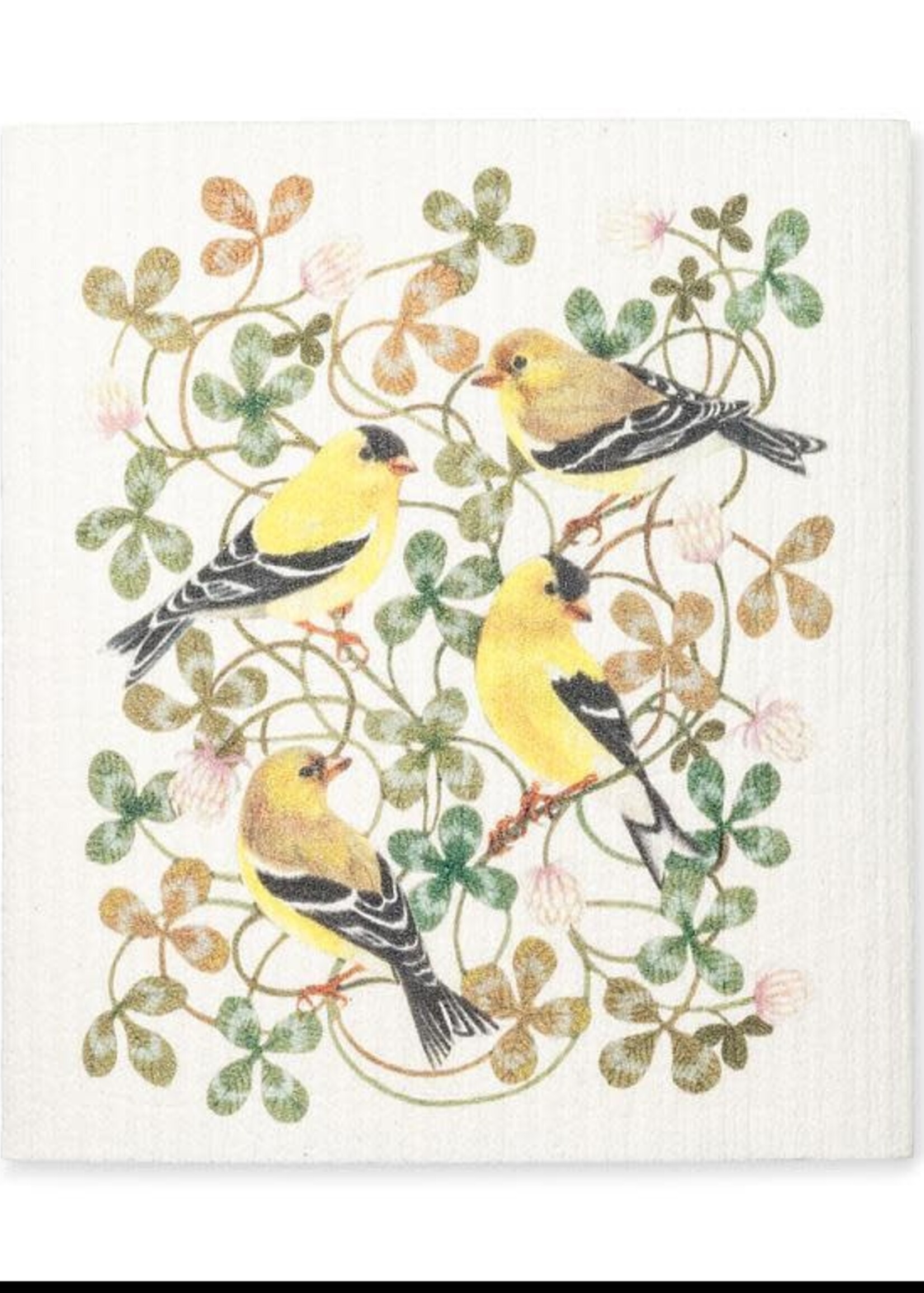 Abbott Swedish Dishcloth Single - Yellow Finches & Clover