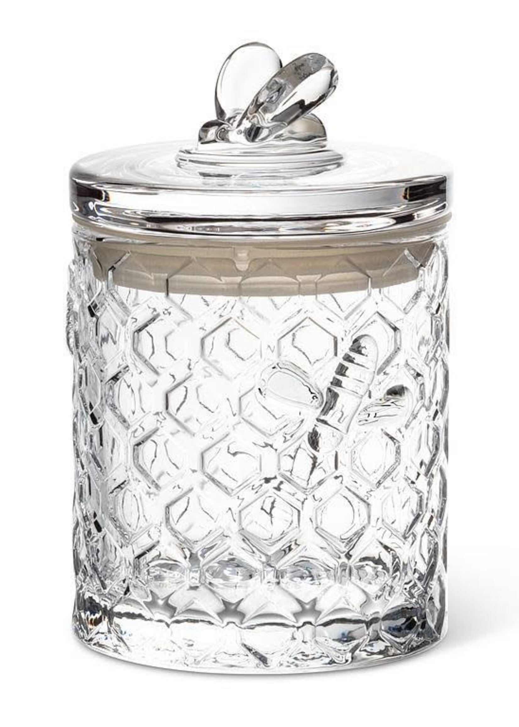 Abbott Honeycomb Jar w/ Bee On Sealed Lid