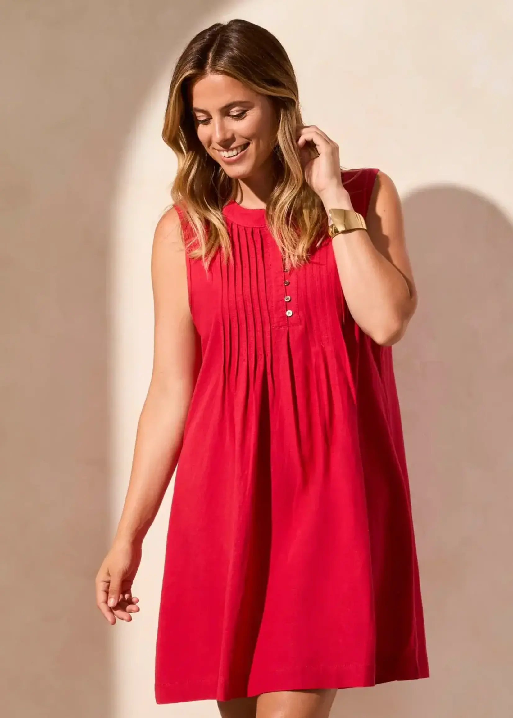 Tribal Tribal Sleeveless Dress w/ Pleats 2155O