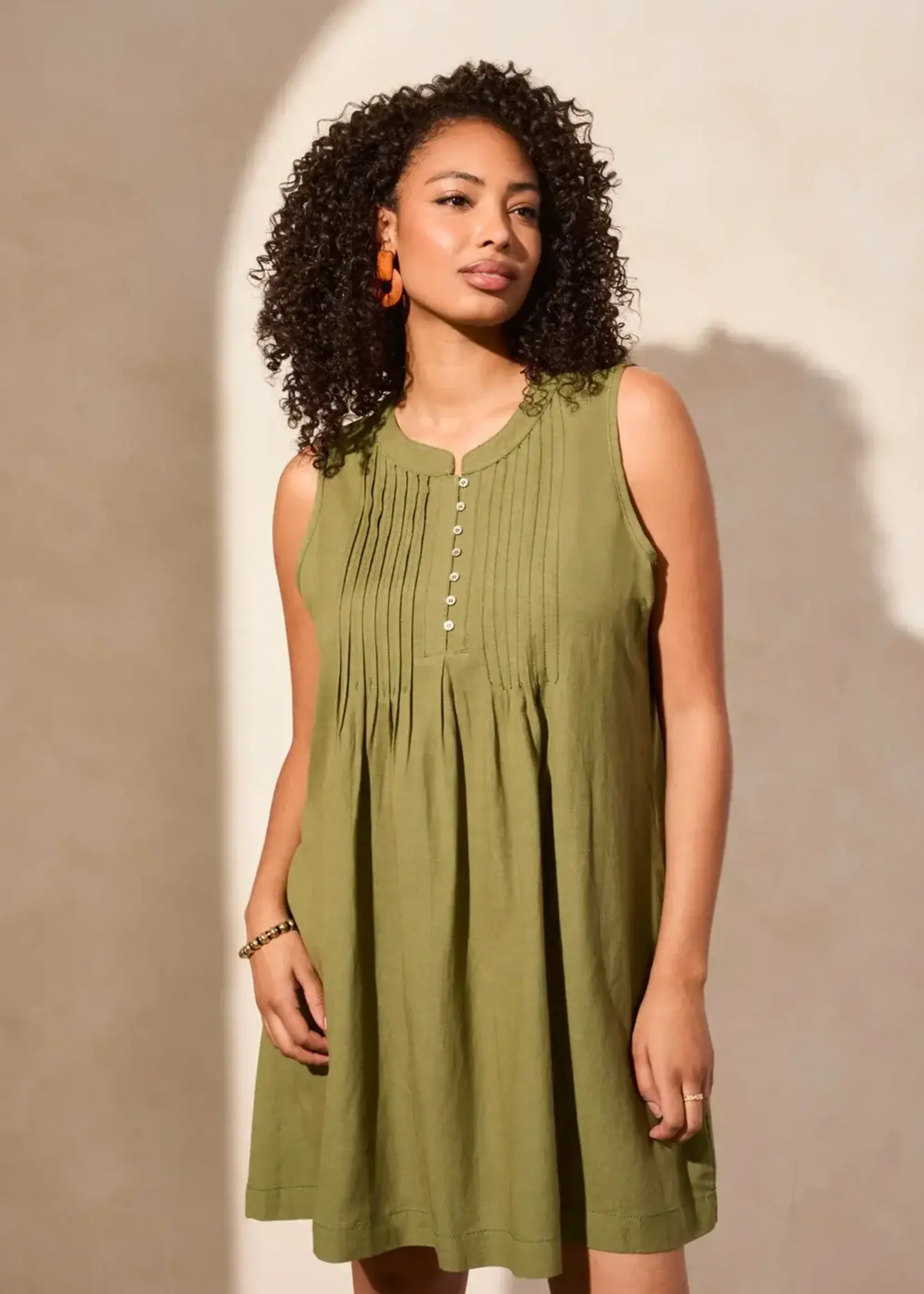Tribal Tribal Sleeveless Dress w/ Pleats 2155O