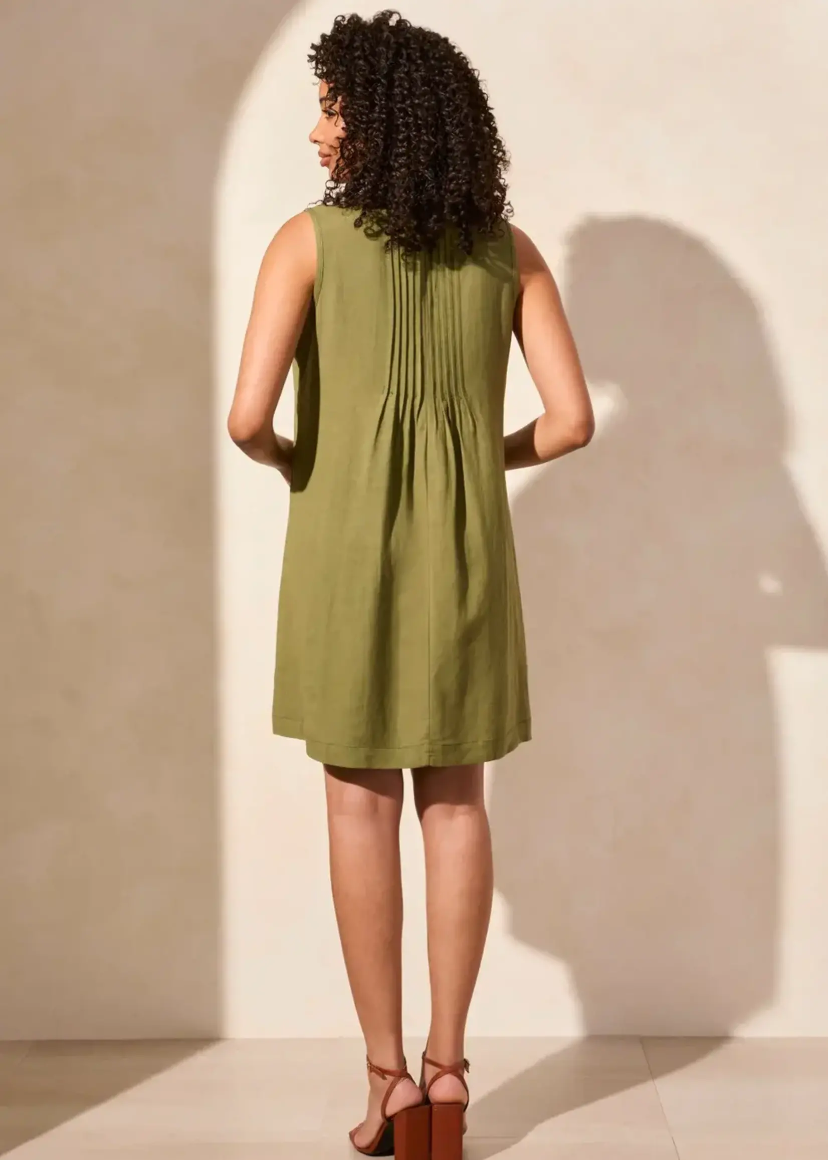 Tribal Tribal Sleeveless Dress w/ Pleats 2155O