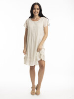 Orientique Orientique Cotton Gauze Dress w/Frill Hem 51-894