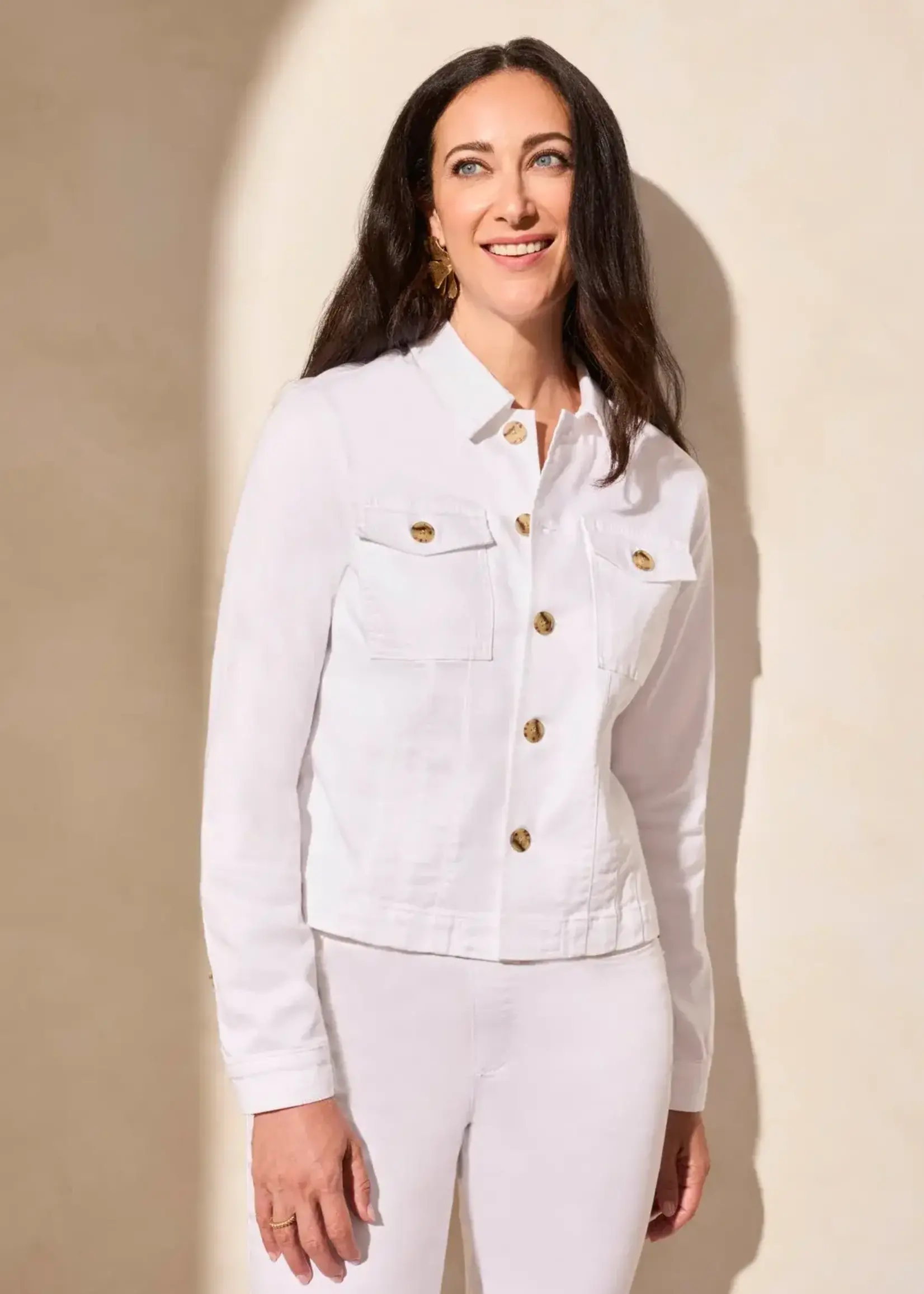 Tribal Tribal L/S Button Front Jacket w/ Horn Buttons 2019O