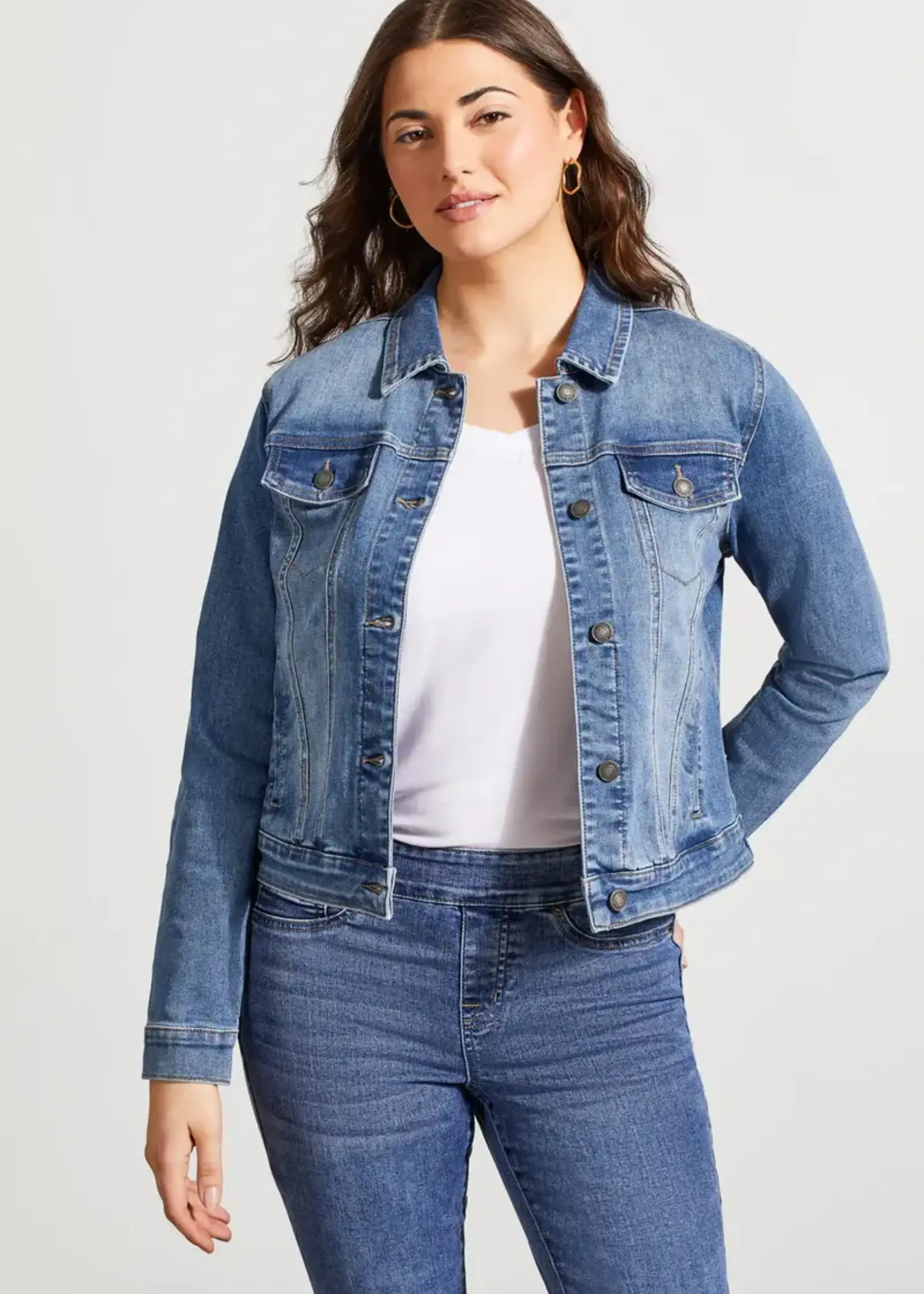 Tribal Tribal Classic Denim Jacket w/ Pockets 7574O