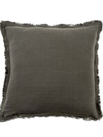 Indaba 20x20 Frayed Edge Pillow Gunmetal