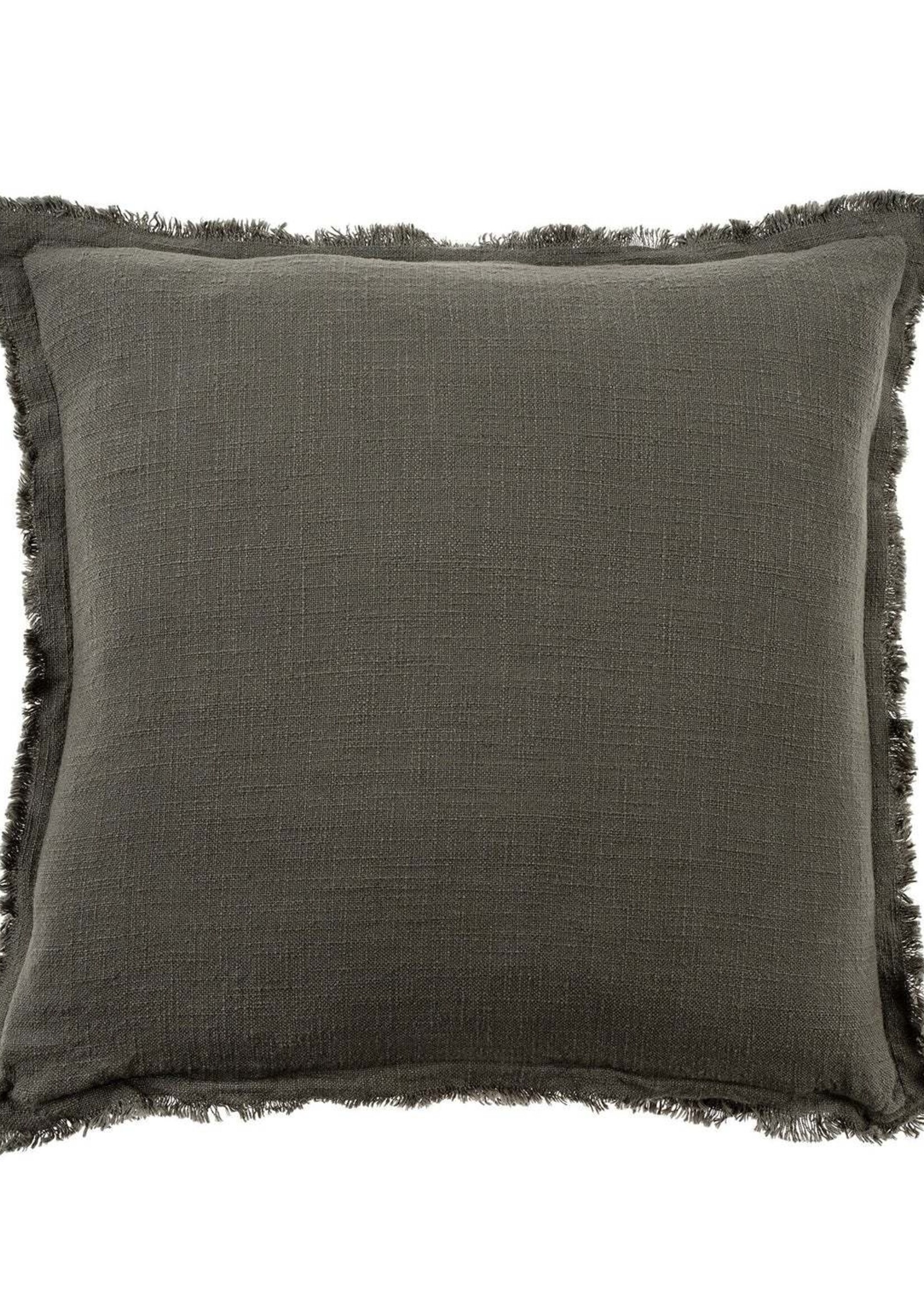 Indaba 20x20 Frayed Edge Pillow Gunmetal