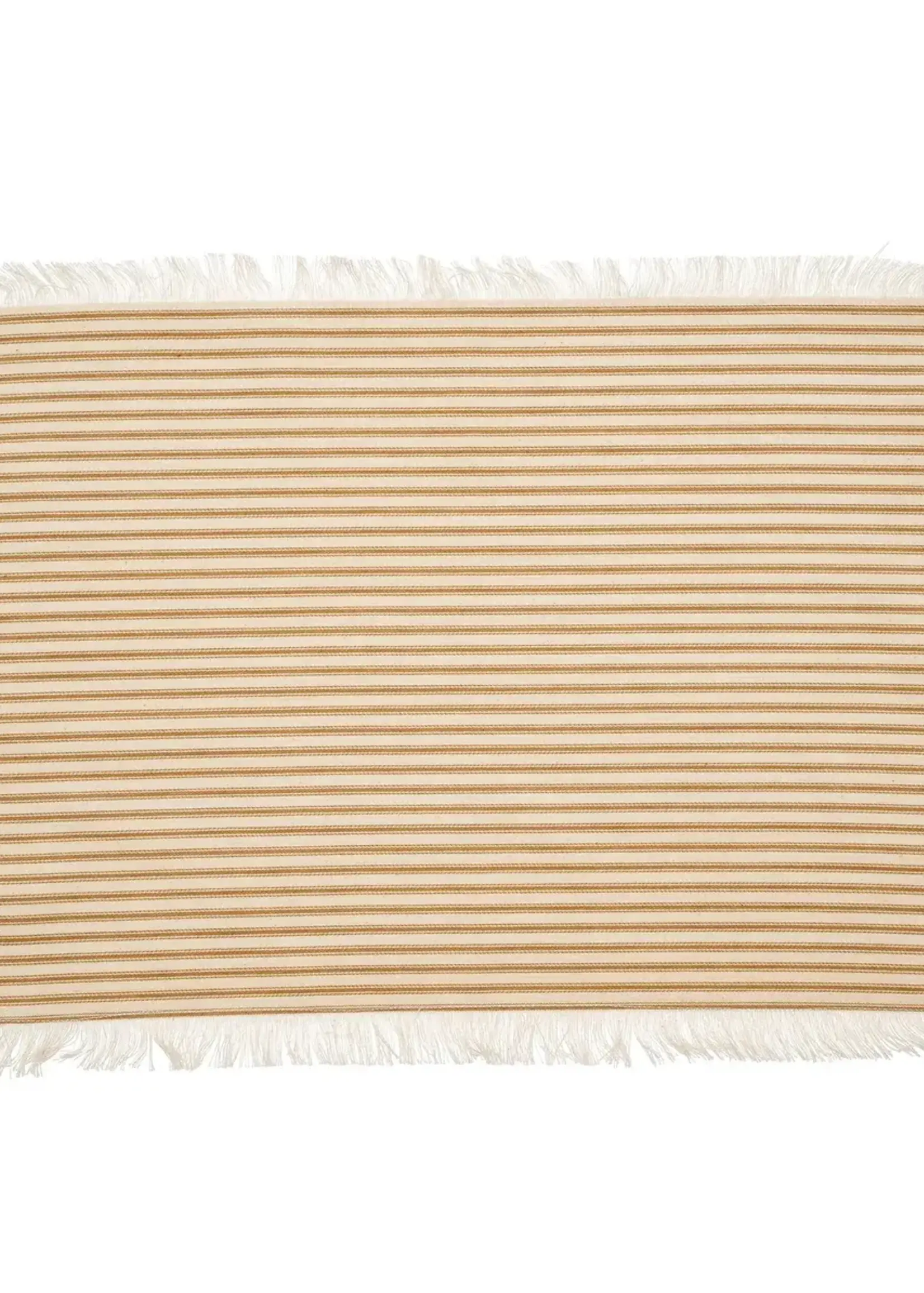 Indaba Ticking Fringe Placemats S/4