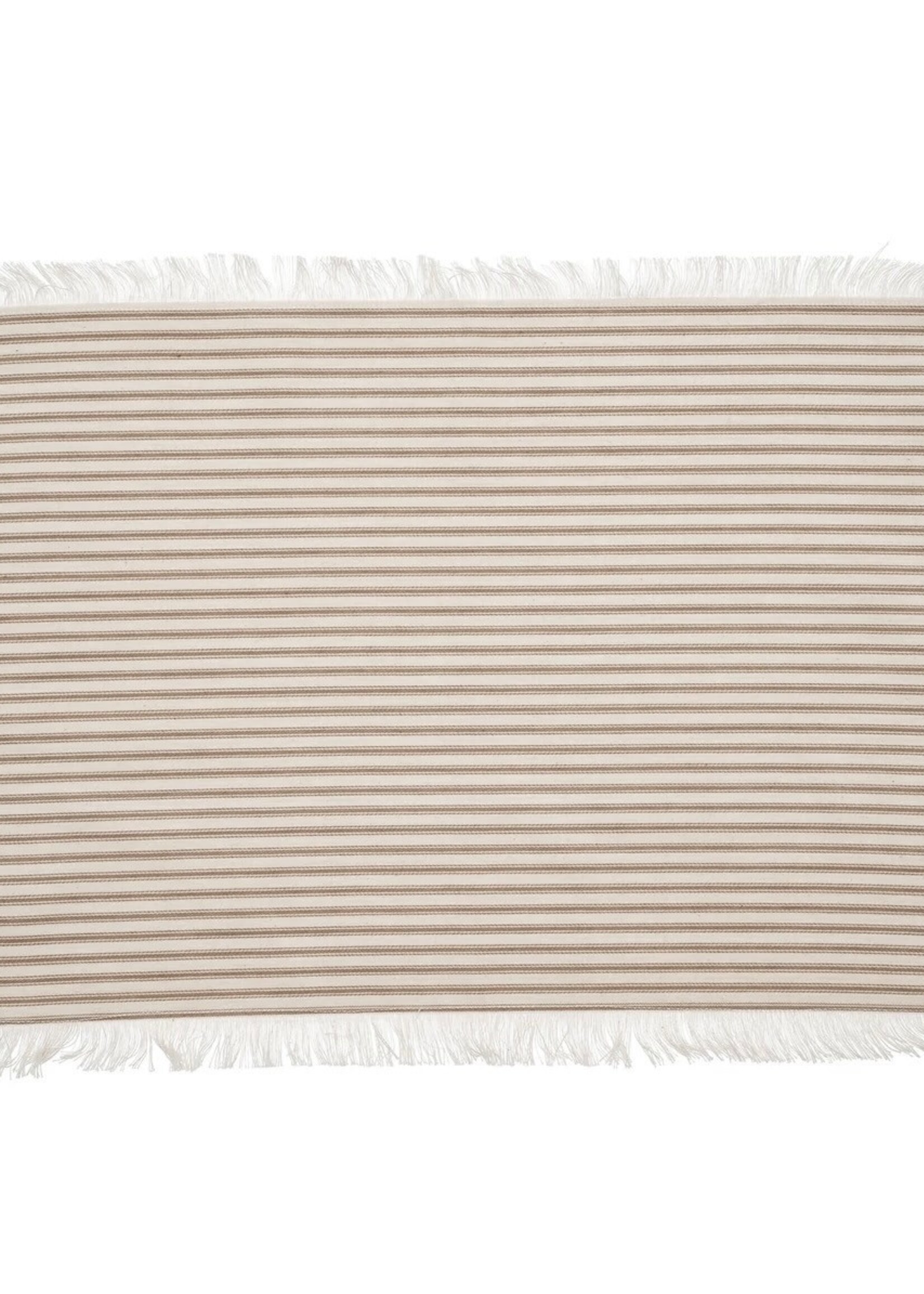 Indaba Ticking Fringe Placemats S/4