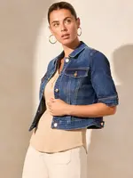 Tribal Tribal Elbow Sleeve Denim Jacket 5713O