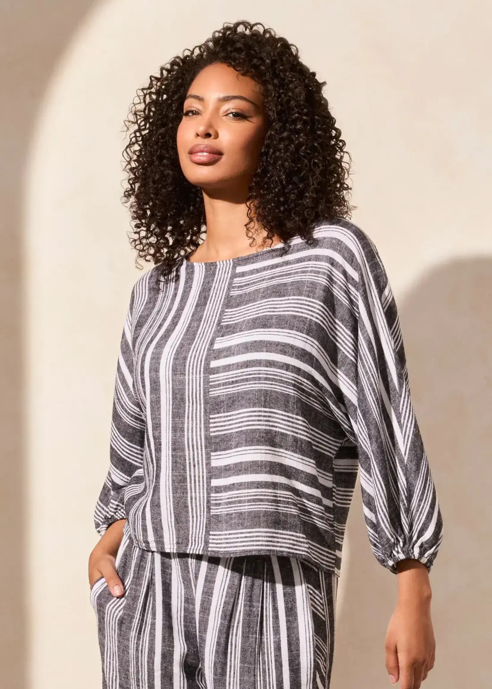 Tribal Tribal Boat Neck Blouse w/ Dolman Slv 5752O
