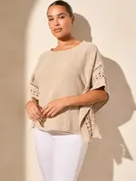 Tribal Tribal Kaftan Blouse w/ Trim 5778O