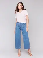 Charlie B Charlie B Cropped Flare Leg Pant w/ Pocket C5538