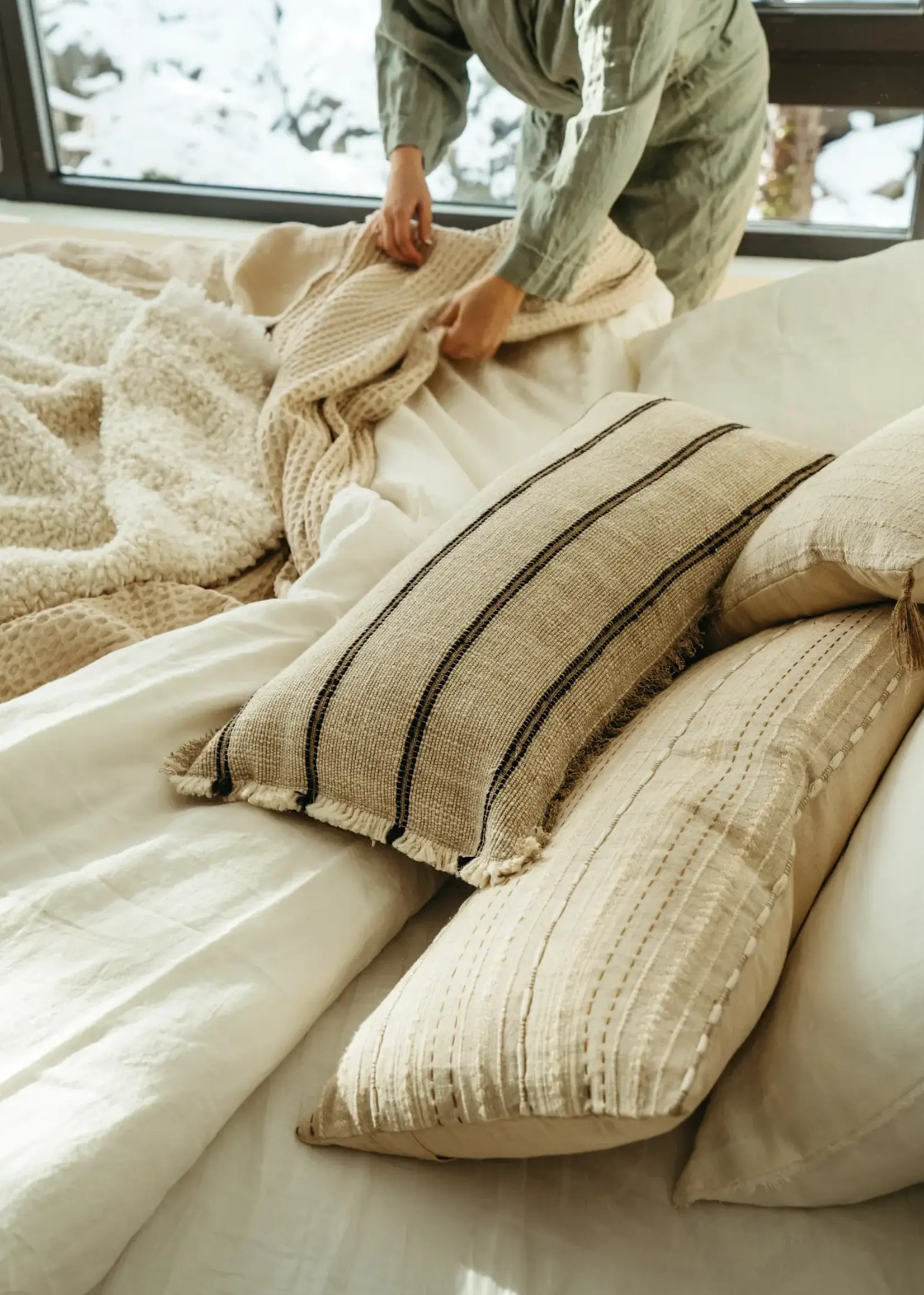 Indaba Alta Embroidered Pillow 14 x 31