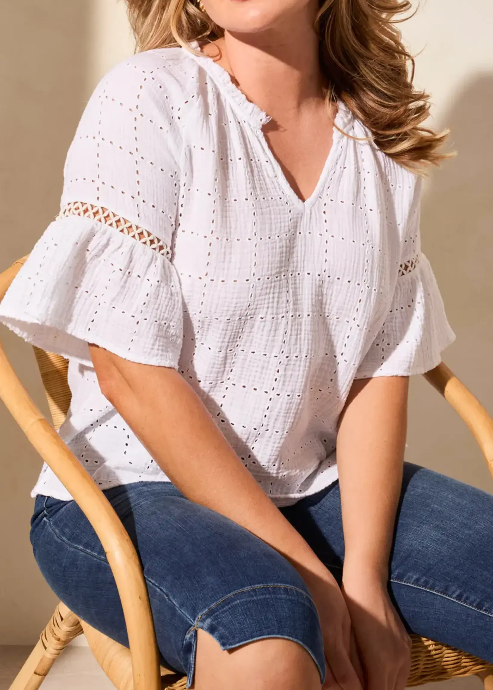 Tribal Tribal Raglan Sleeve Blouse 5827O
