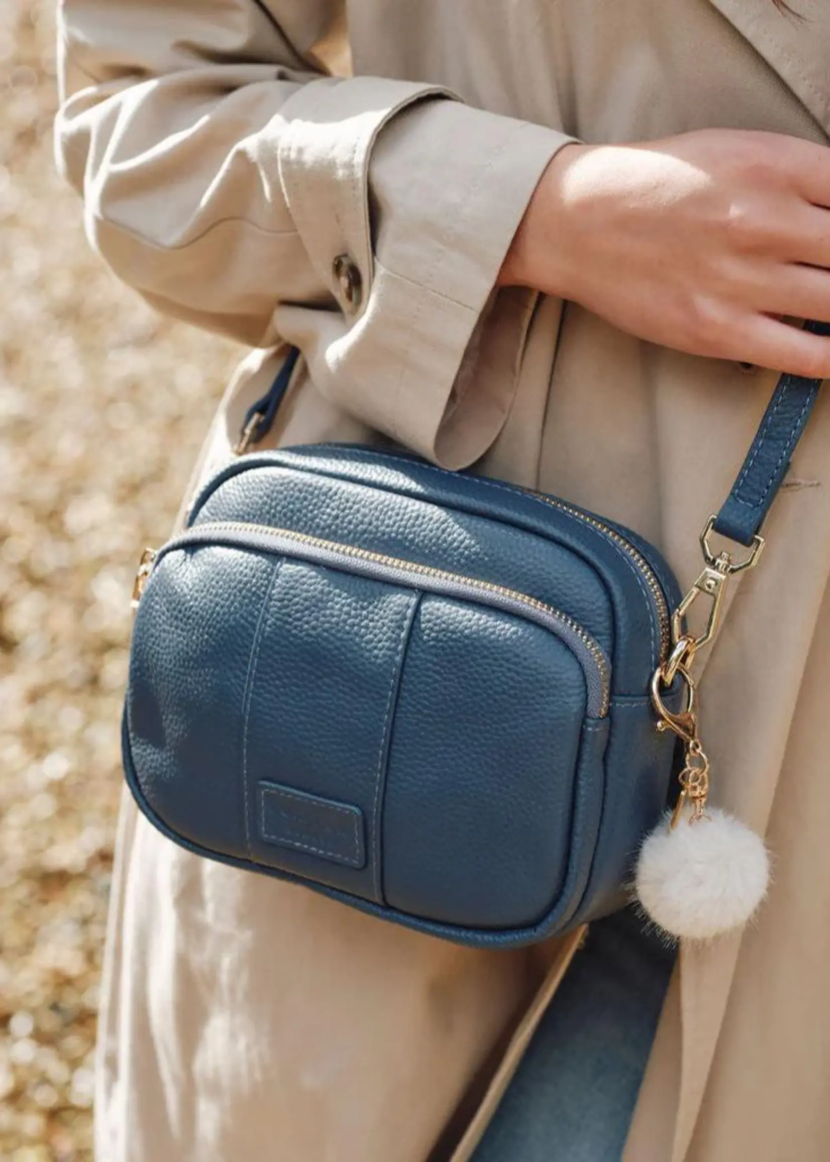 Pom Pom London Pom Pom Mayfair Bag & Accessories - Slate Blue
