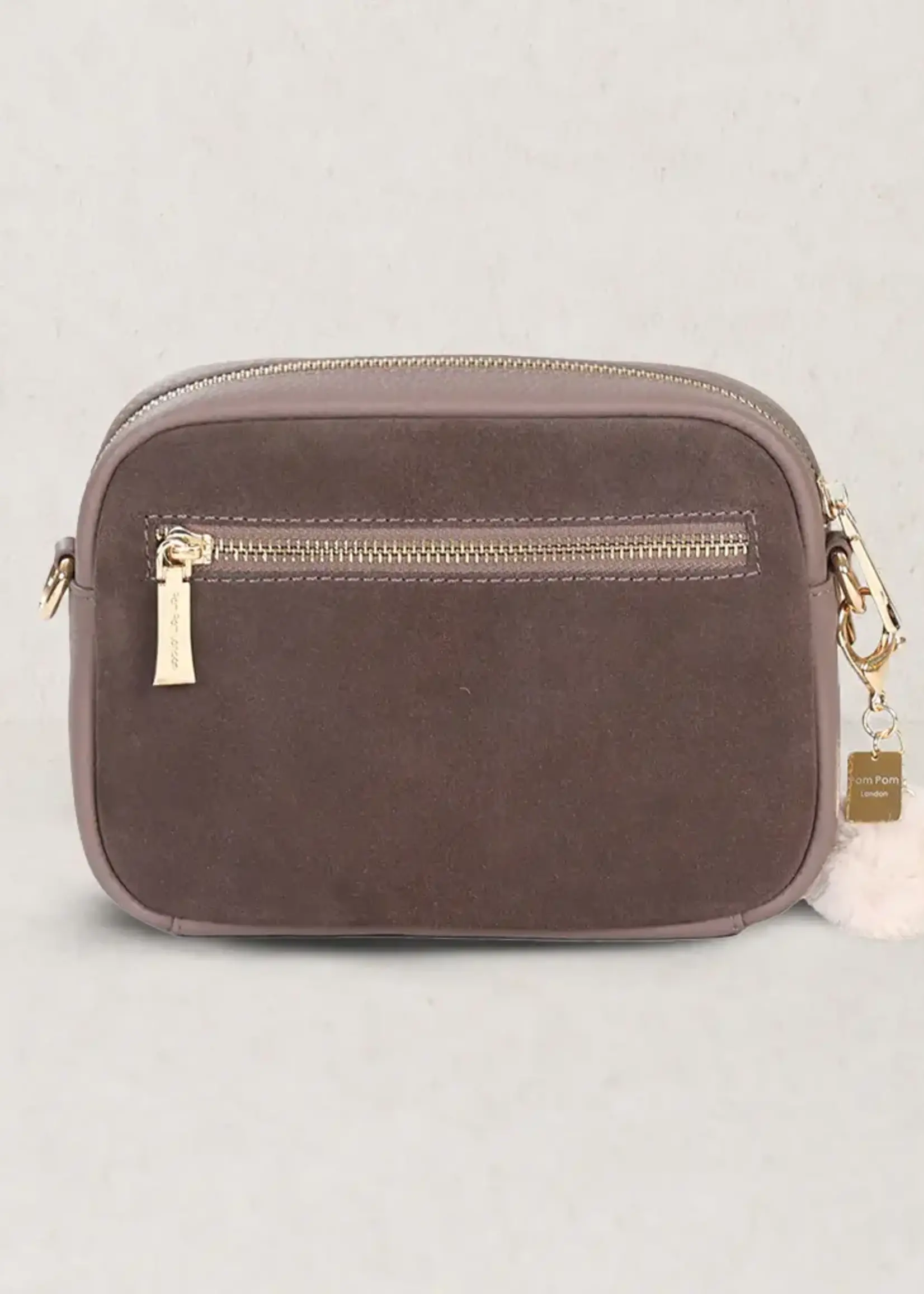 Pom Pom London Pom Pom City Suede & Leather Bag - Mocha