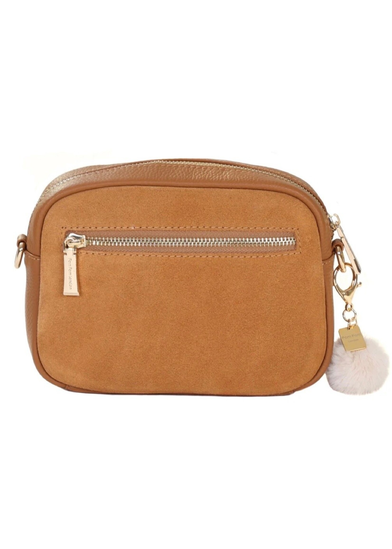 Pom Pom London Pom Pom City Suede & Leather Bag - Maple