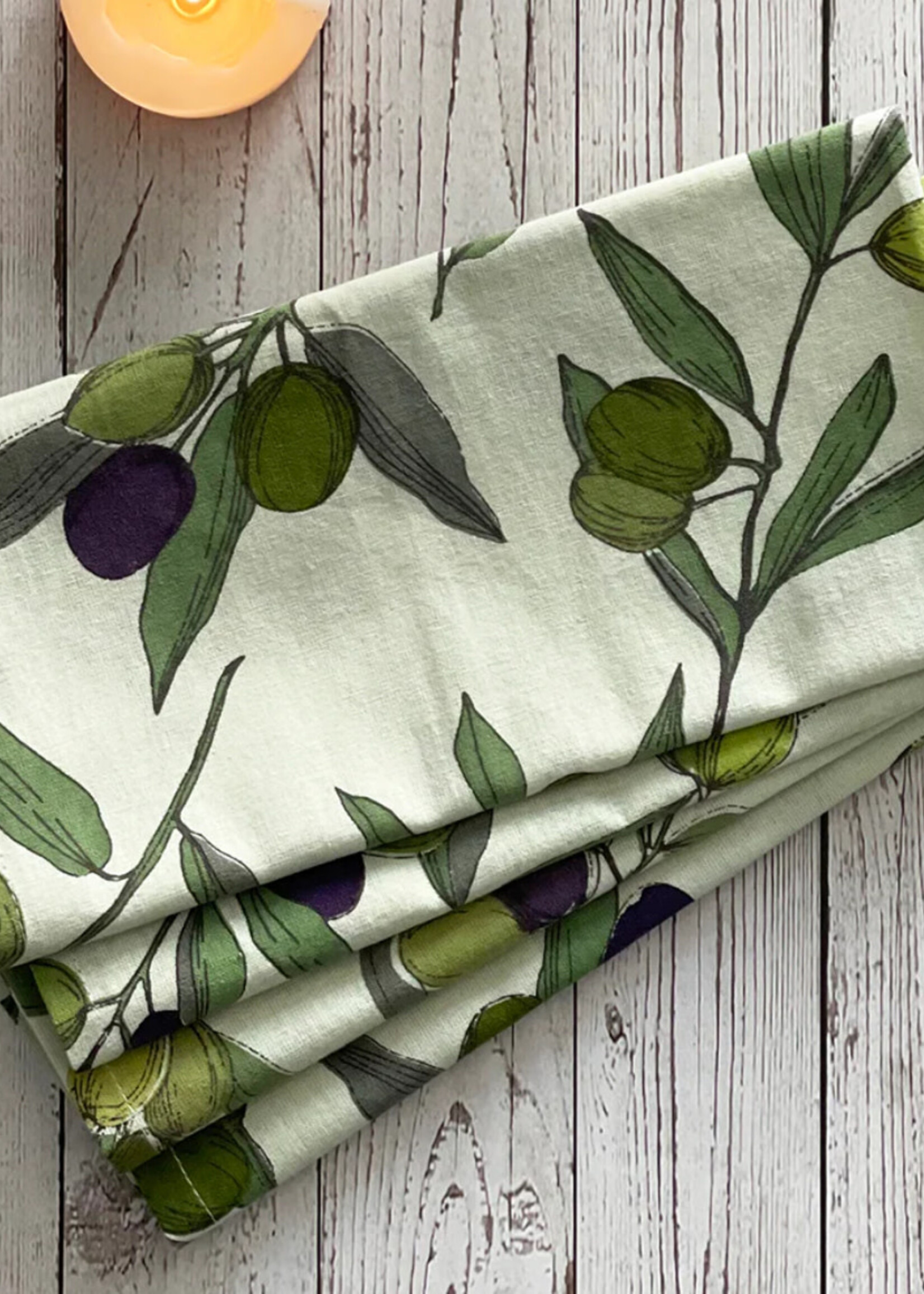 Mahogany Olive Napkins S/4