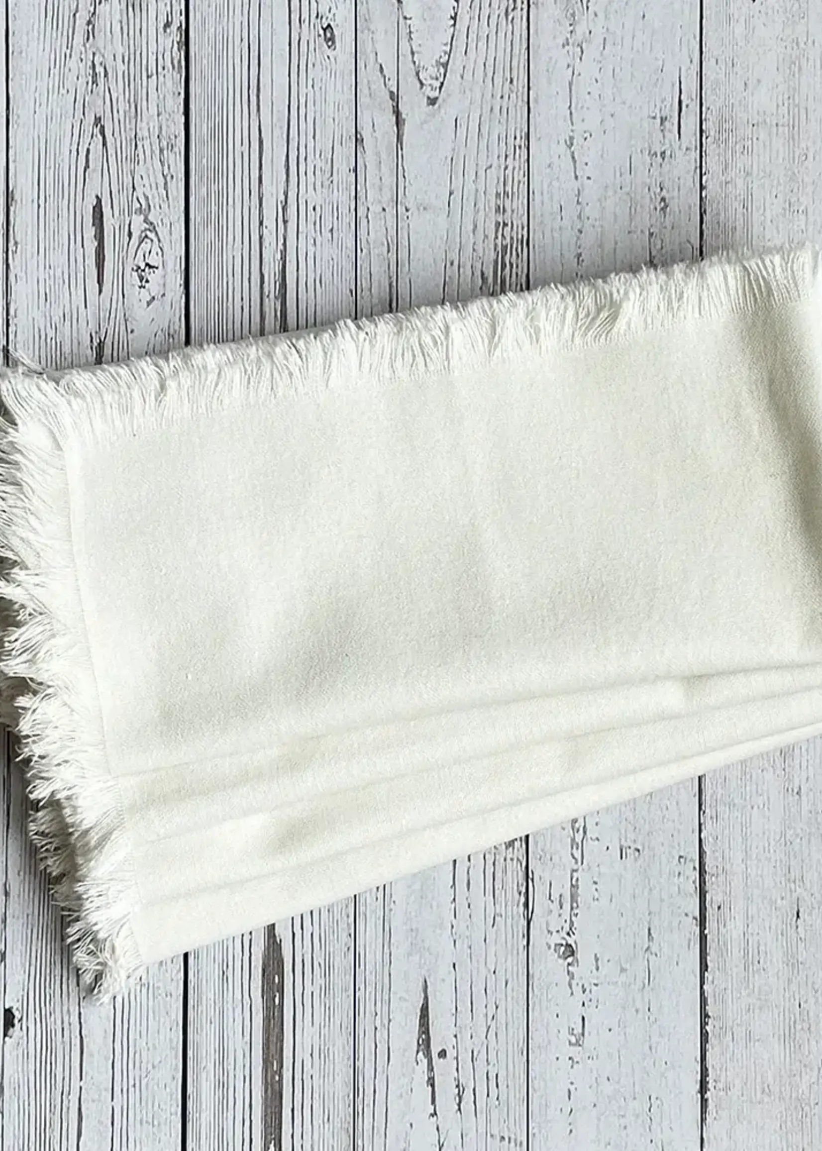 Mahogany Fringed Napkin S/4 - Ivory