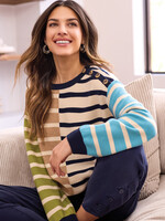 Tribal Tribal L/S Crew Neck Sweater w/ Buttons 2364O