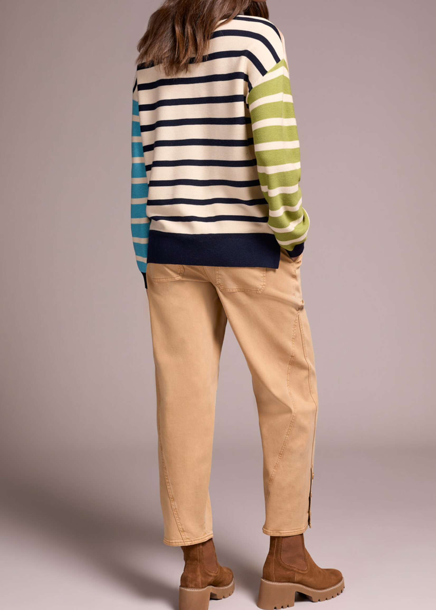 Tribal Tribal L/S Crew Neck Sweater w/ Buttons 2364O