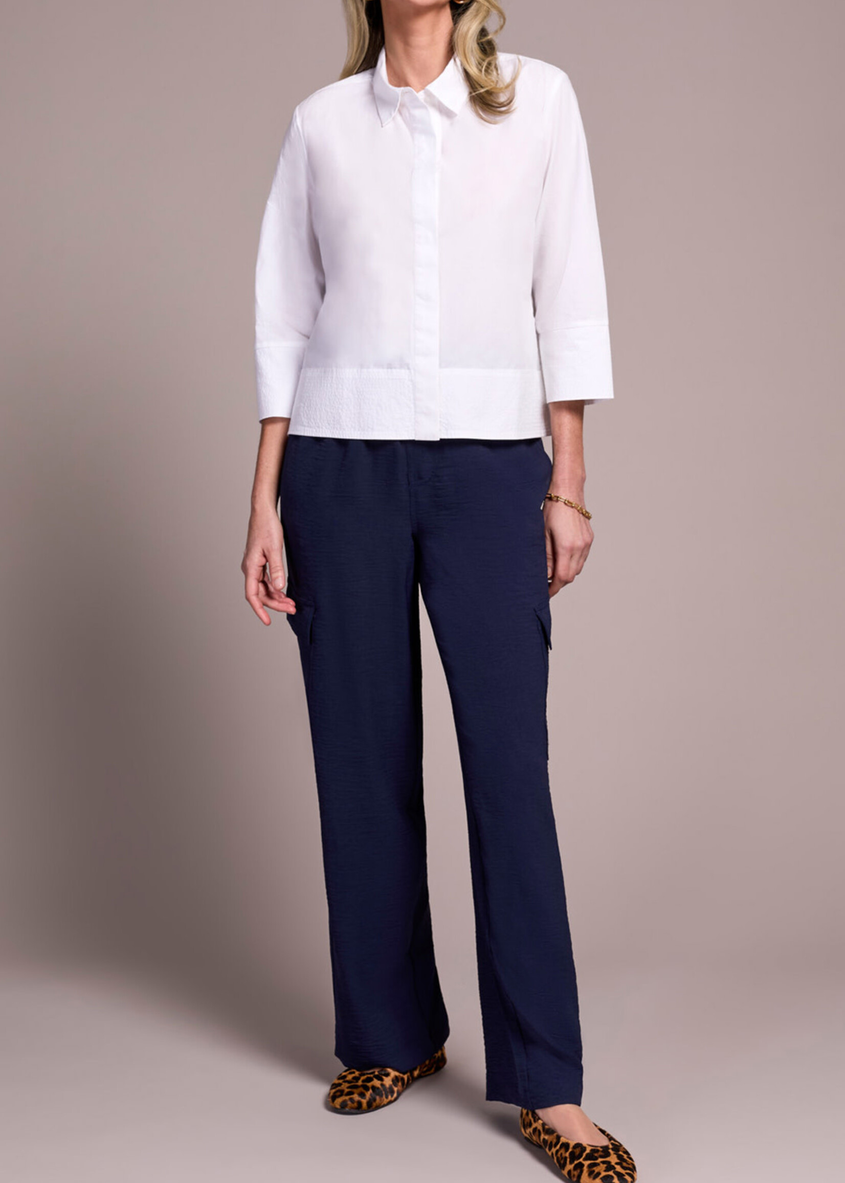 Tribal Tribal 3/4 Sleeve Button Front Shirt 2345O