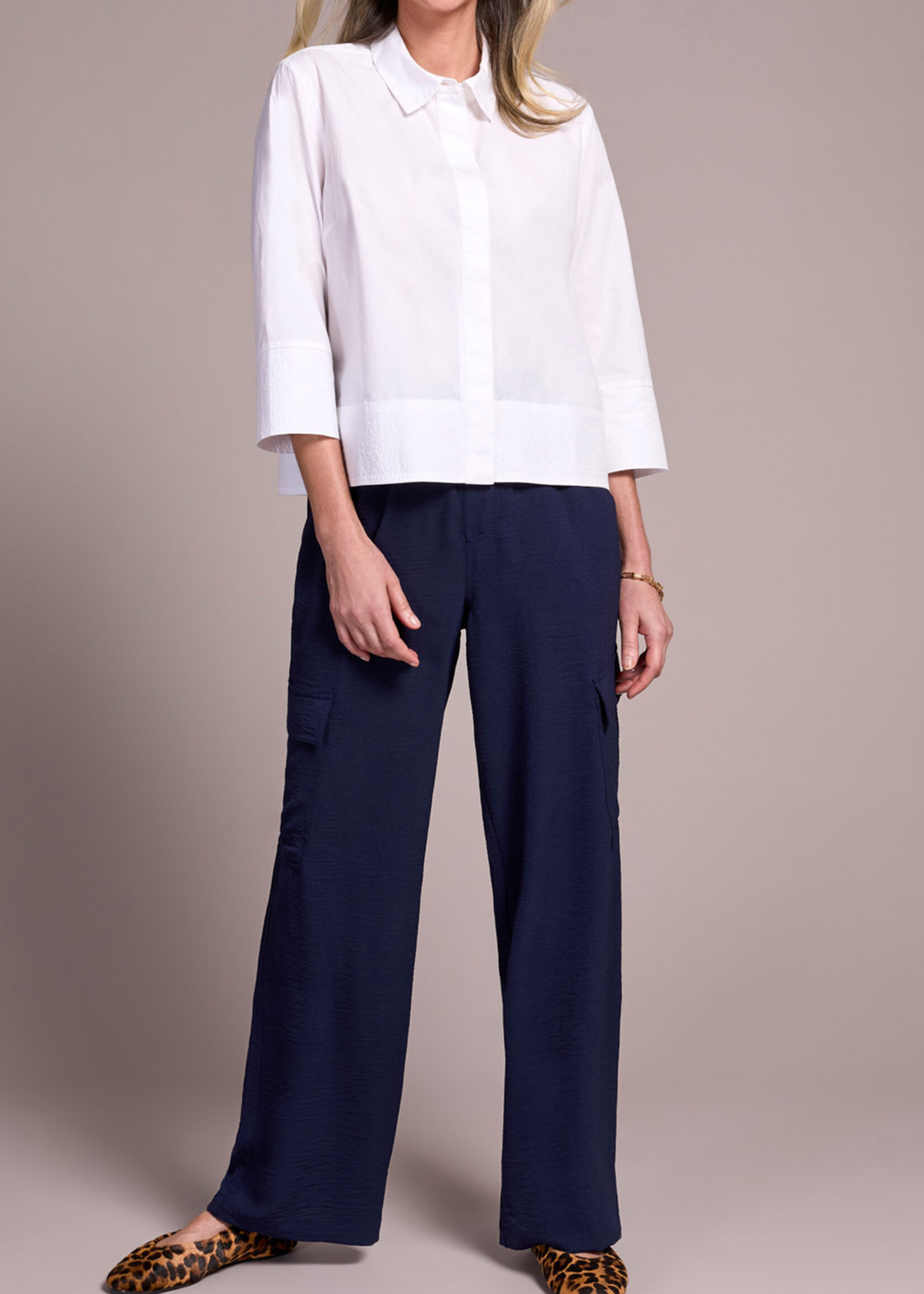 Tribal Tribal 3/4 Sleeve Button Front Shirt 2345O