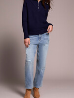 Tribal Tribal Zip Up V Neck Sweater 6028O