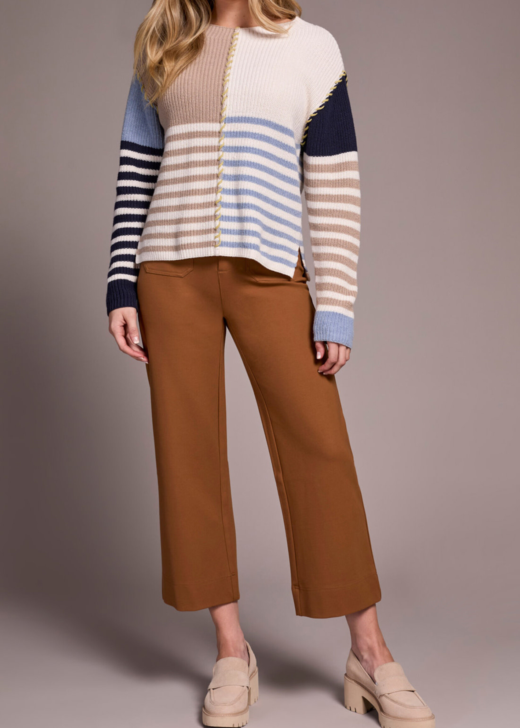 Tribal Tribal L/S Boat Neck Sweater 2338O